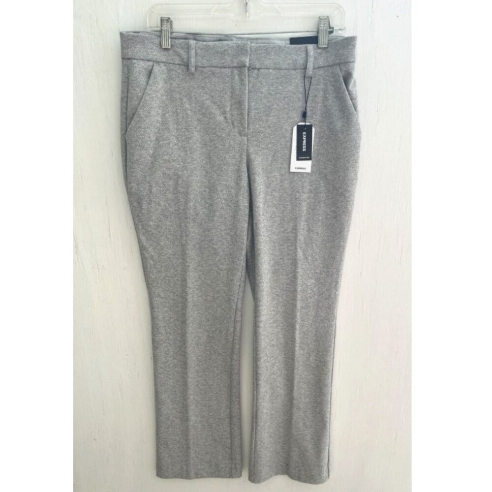 EXPRESS Columnist Boot Mid Rise Pants Soft Knit Herringbone Size 10S SHORT NWT